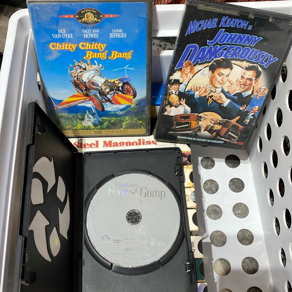 Three DVDs one does not have a case and that’s Forrest Gump